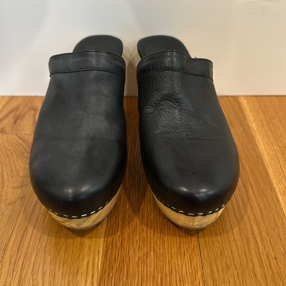 Free People Leather Black Clogs EU40 US9 - Picture 2 of 6